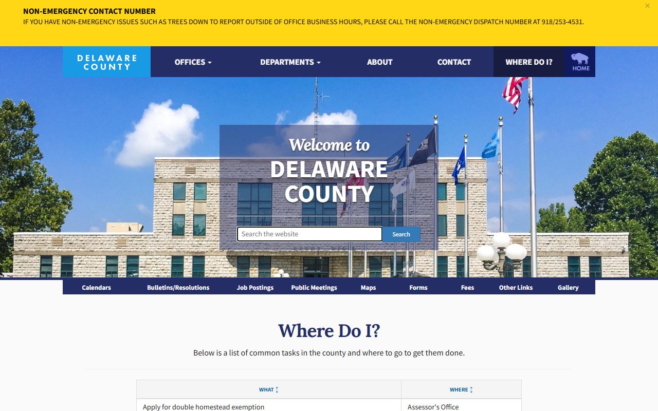 Delaware County Where do I page routing marriage licenses, passports, and court services to the Court Clerk