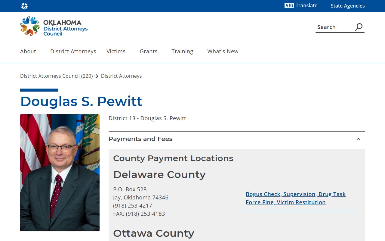 Delaware County criminal court records District Attorney District 13 page