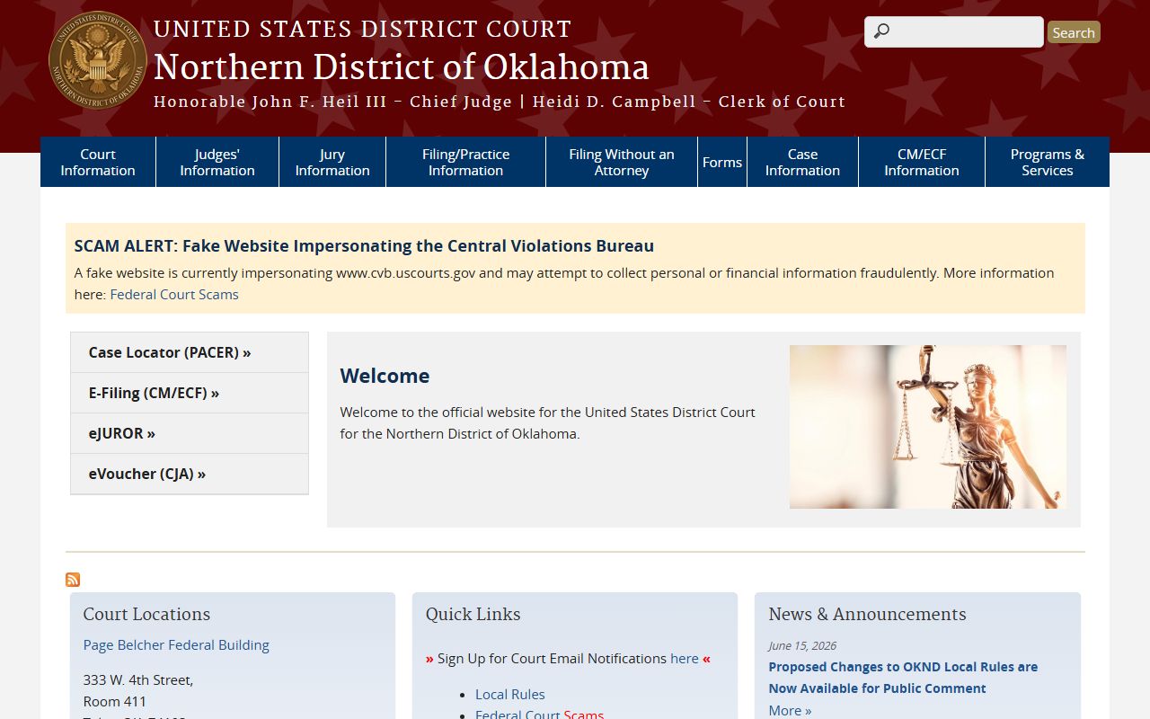 Delaware County federal court resource at the U.S. District Court for the Northern District of Oklahoma