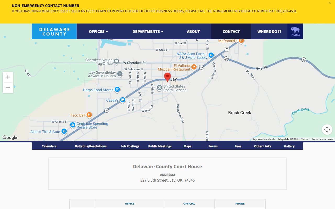 Delaware County contact directory for court records and offices