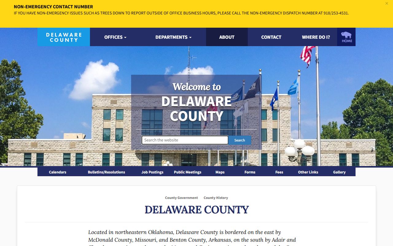 Delaware County history and courthouse context for court records