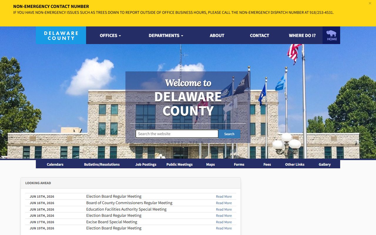 Delaware County official county home page with court records links